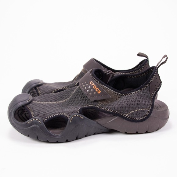 CROCS 15041 Men\'s Sz 8 Brown SwiftWater Mesh Fisherman Deck Sandals Water‎ Shoes main image 6